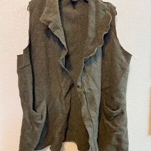 Eileen Fisher Dark Olive Wool Vest